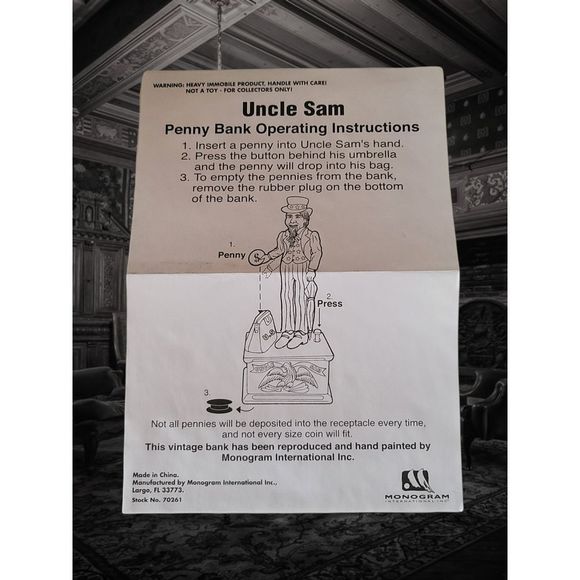 Vintage Cast Iron Penny Bank Vintgage Mechanical Working Uncle Sam Bank - Picture 5 of 10